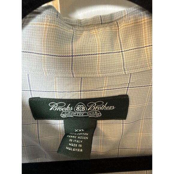 Brooks Brothers Country Club Men’s Blue Windowpane Check Dress Shirt Size XXL - Picture 6 of 12